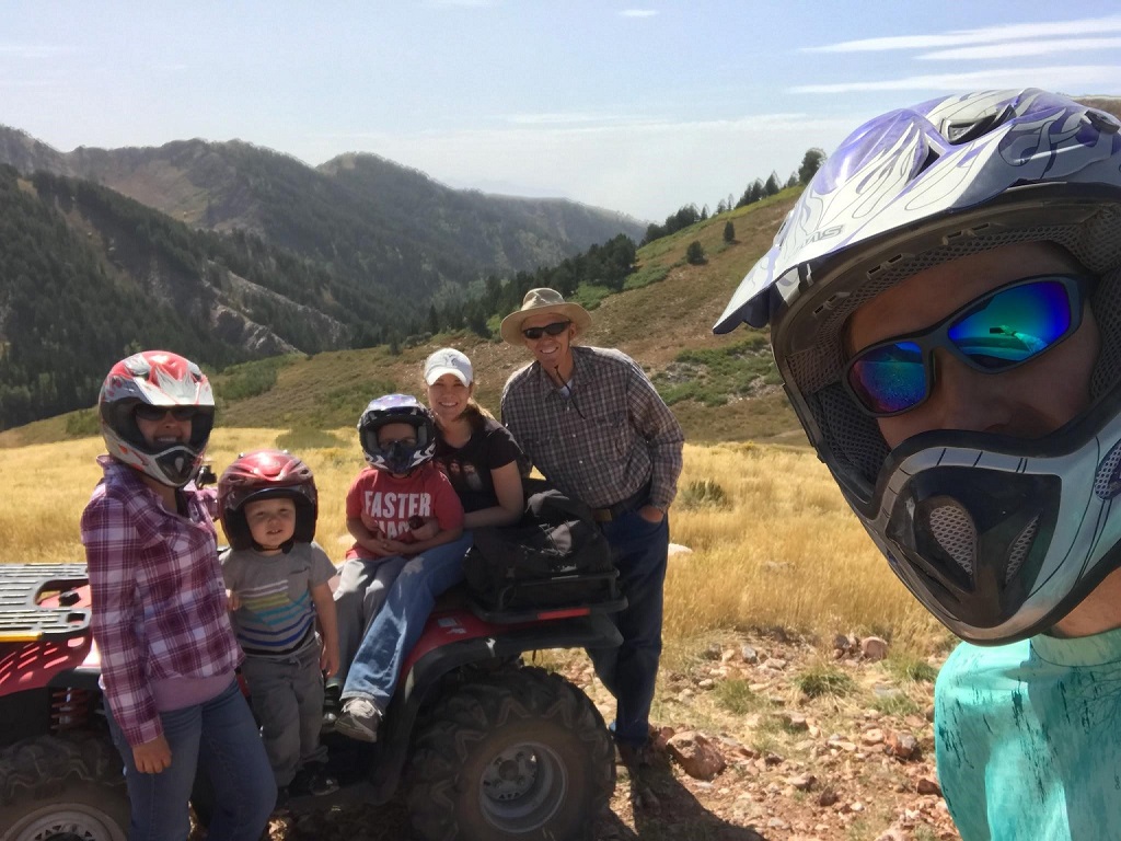 Sarah and family on ATV